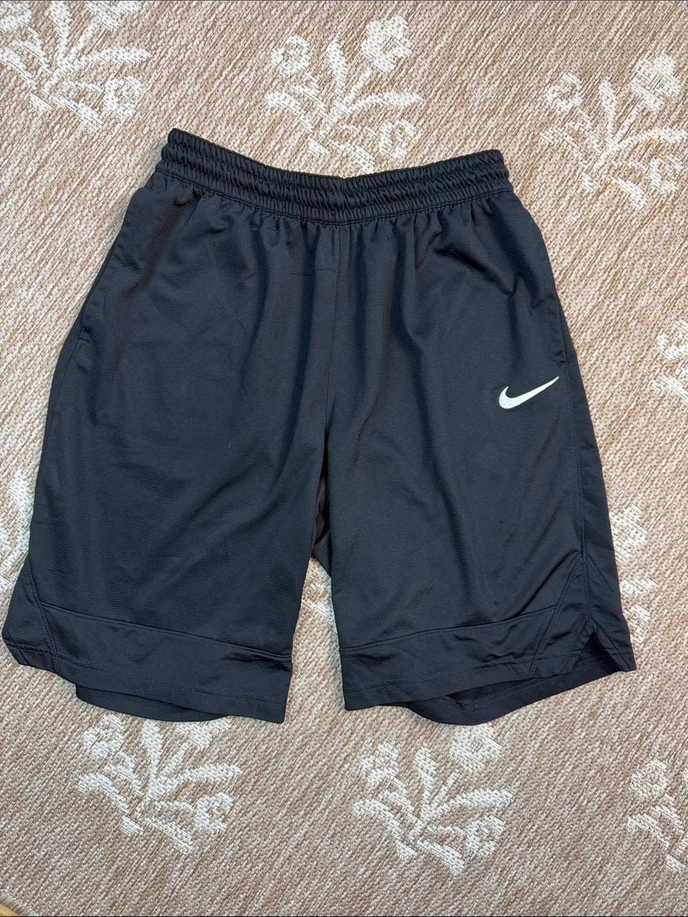 Nike Men’s Black Athletic Shorts with White Swoosh